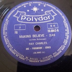 10" RAY CHARLES 78 RPM "MAKING BELIEVE" + "TEARDROPS IN MY HEART" EX/NM! WOW! - Picture 1 of 5