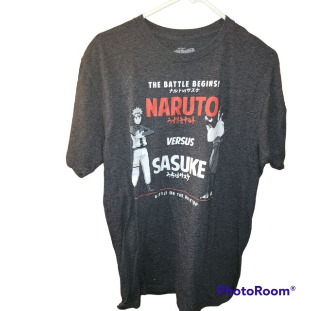 Naruto Classic Sasuke Repeat Name Crew Neck Short Sleeve Royal Blue Boy's  T-shirt-Small