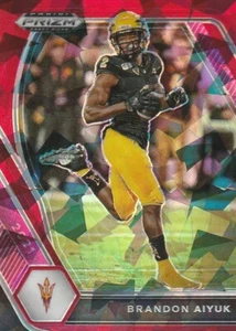 Tarjeta de hielo agrietado roja BRANDON AIYUK 2021 PRIZM DRAFT PICKS 68 ARIZONA ST - Imagen 1 de 1