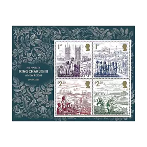 GB 2023 SC 4365 KING CHARLES III NEW REIGN 1st (2), & £2.20 (2) MULTI MNH OG VF - Picture 1 of 5
