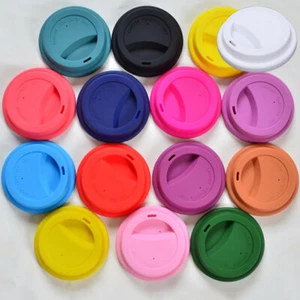 Silicon Reusable Leakproof Cup Lid Cover Eco Friendly Coffee Cup Sealing Lid Cap - Picture 1 of 21
