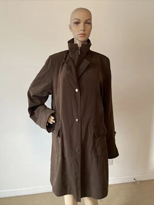 Gallery Chaqueta de Poliéster Marrón Abrigo de Lluvia Cuello con Soporte Cremallera Broches de Presión Lavable a Máquina L Foto 1 de 4