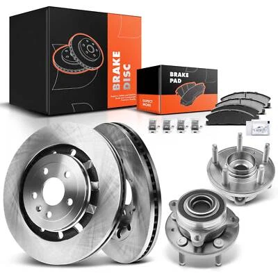 Rotor de disco dianteiro e pastilhas de cerâmica rolamento de cubo para Ford Flex Taurus 13-19 Lincoln - Imagem 1 de 4