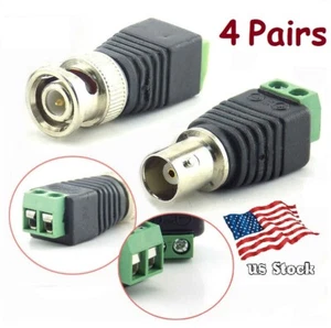 Paquete de 8 conectores de video atornillables BNC hembra*macho para cámaras de CCTV (CR15B) - Imagen 1 de 10