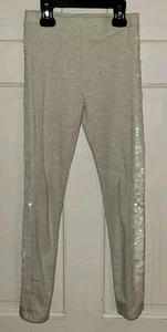 JCREW CREWCUTS heather Gray Full Length Sequined Trim Pullon Pants. Girls 8 - Picture 1 of 5