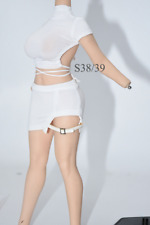 1/6 White Short Sleeve Vest Top Bandage Female Clothes Fit 12"PH TBL Figure
