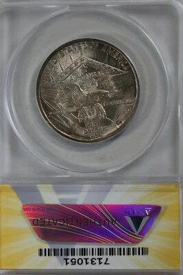 1936-D .50  ANACS  MS 64  ARKANSAS  Classic Silver Commemorative Coin - Image 1 of 2