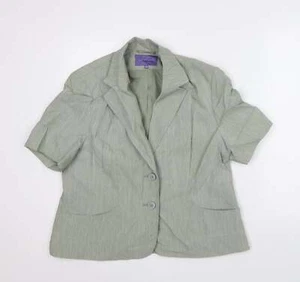 Autonomy Womens Green Jacket Blazer Size 16 Short Sleeves - Picture 1 of 12