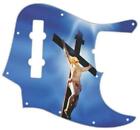 J BASS 5-STRUNOWA graficzna osłona pickguard pasująca do gitary basowej Fender Crucifix niebieska