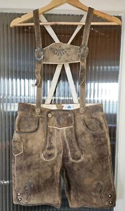 Isar Trachten Kinder Lederhose -Jungen, kurz in Größe 158 Eiche - Bild 1 von 6