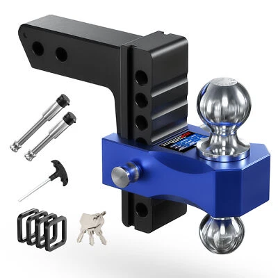 Adjustable Trailer Hitch Towing Ball Mount 2" Receiver 6" Drop 12500 lb W/Lock - Image 1 of 4