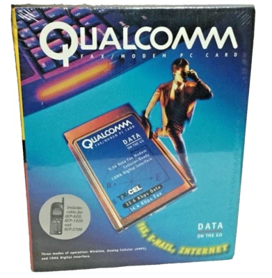 Tarjeta de PC Qualcomm Data On The Go fax/módem 33,6 Kbps NUEVA ¡Envío rápido y gratuito! Foto 1 de 4