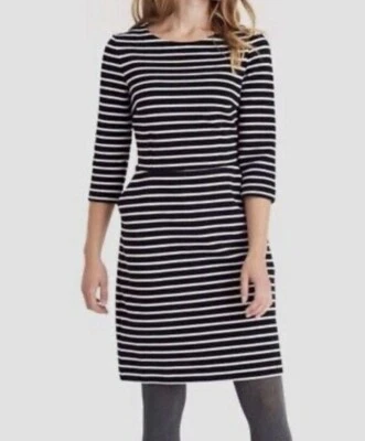 Joules Miriam Black & White Striped Dress Size 14 Classic VGC C5a - Image 1 of 4