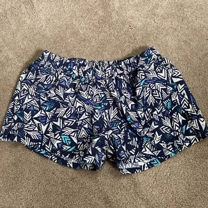 Patagonia Women’s Barely Baggies Shorts Floral 2.5” Blue Nylon Sz. M - Picture 1 of 8