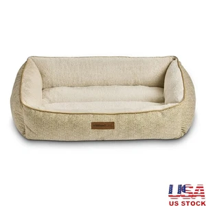 Cozy Large Dog Bed W/ Bolstered Support Recycled Fill Soft Washable Lounger New - Picture 1 of 5