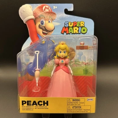 Jakks Pacific 任天堂超级马里奥公主桃子带雨伞 4 人偶 — 第 1/4 张图片