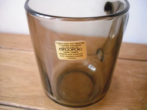 Vintage französischer Arcoroc Rauchglas Becher neu unbenutzt - Bild 1 von 8