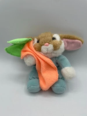 Commonwealth Blue Bunny Rabbit Squeaker Toy Plush Carrot Blanket 1993 Pajamas - Image 1 of 4