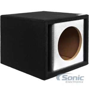 Caja de subwoofer de audio para automóvil ventilada de aluminio cepillado único de 10" Atrend 10SVR - Imagen 1 de 3