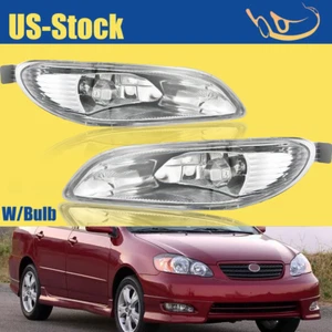 Fit 2005 2006 2007 2008 Toyota Corolla Front Halogen Fog Lights Lamp W/Bulbs - Picture 1 of 10