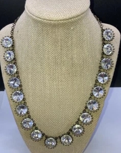 WONDERFUL CHUNKY LUCKY BRAND COLLAR NECKLACE WITH SUPER SHINY RHINESTONES - Picture 1 of 3