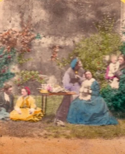 Sunday Family Party France France Old Stereo Photo 1870 - Foto 1 di 4