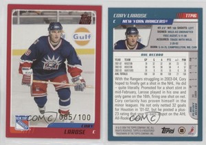 2003-04 Topps Traded Red /100 Cory Larose #TT146 Rookie RC