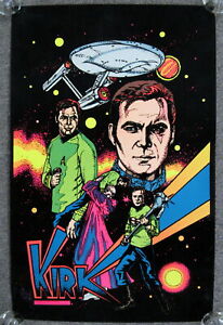 Star Trek KIRK 1976 Black Light Poster Vintage Rare 32"x21" Great Condition