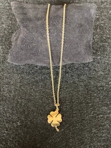 Feine Goldkette mit Anhänger "Kleeblatt", 8 Karat - Bild 1 von 3