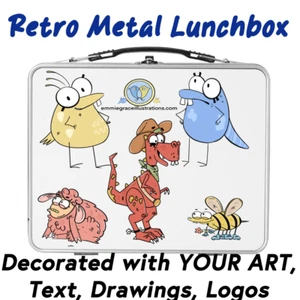 Medium Metal Lunch Box - Plain White Lunchbox Customization and Personalization - Picture 1 of 6