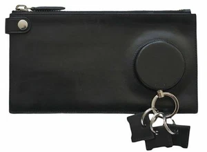 Alexander Wang Leather Clutch Bag with Keyrings Black - Picture 1 of 6