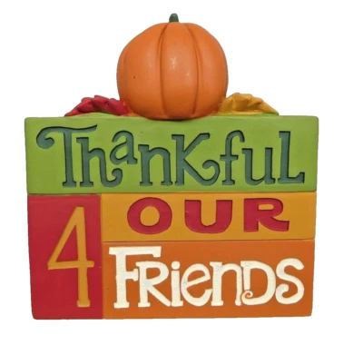 Placa con calabaza Thankful 4 Our Friends - Nueva de Blossom Bucket #88902 Foto 1 de 4
