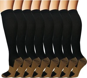 Copper Compression Socks Stockings 20-30mmHg Graduated Support Best For Medical - Picture 1 of 12