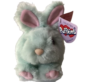 CONIGLIETTO CONIGLIO PELUCHE PASQUA PUFFKINS BUDDY VINTAGE 2000 SWIBCO blu e rosa - Foto 1 di 10