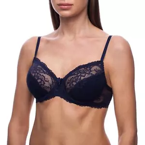 Sexy Lace See Through Minimizer ungefüttert volle Abdeckung Schlaf Übergröße Figur BH - Bild 1 von 21