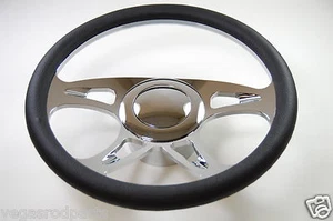 14" Chrome Aluminum steering wheel CAROUSEL GM chevy custom half wrap inch - Picture 1 of 3