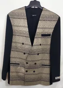 Chaqueta FALCONE Hombre Negra y Gris Dorada Frontal Lindo Diseño Talla 46 Larga Elegante - Imagen 1 de 10