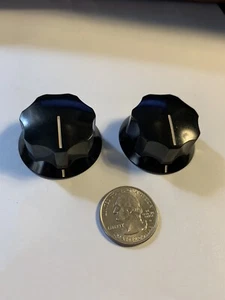 2Pc Vintage Black Bakelite Ham Radio Guitar TV Amp Knob Part NEW OLD STOCK 1.5” - Picture 1 of 9
