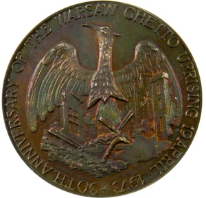 Poland 1973 Warsaw Ghetto Uprising Silver Medal NGC MS 65 - Picture 1 of 4