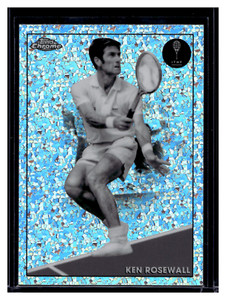 2021 TOPPS CHROME TENNIS KEN ROSEWALL BLACK & WHITE MINI DIAMOND REFRACTOR SP