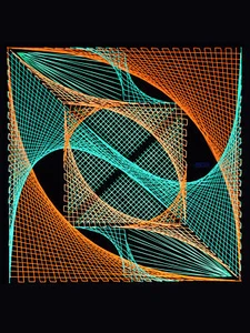 PSYWORK Schwarzlicht 2D StringArt Fadendeko "Neon World Two" 90cm Blacklight - Bild 1 von 5