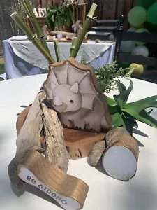 Handmade Wooden Dinosaur Set For Baby Shower Birthday Centerpiece - Picture 1 of 9