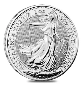 2022 Great Britain 1 oz Silver Britannia Coin .999 Fine BU 2 Pounds - Picture 1 of 2