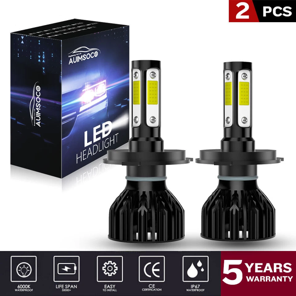H4 9003 LED Lights Hi-Low Beam White For Hyundai Accent 2000-2001 Conversion - Image 1 of 4