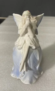Vintage Porcelain Fairy Bell With Bird Flower Figurine 5” Tall - Picture 1 of 8