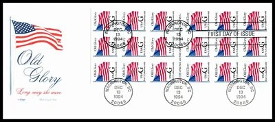 1994 Flag G-rate booklet pane of 18 Sc 2886a Artmaster premium cachet - Image 1 of 2