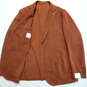 New LBM 1911 Cotton CASHMERE Tailored Blazer Sport Coat 46 EU 56 Burnt Orange - Picture 1 of 9