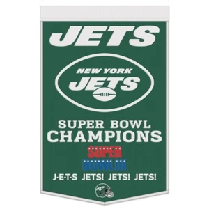 NEW YORK JETS J-E-T-S SUPER BOWL III WOOL BANNER 24" x 38" NEW WINCRAFT ✈️ - Picture 1 of 1