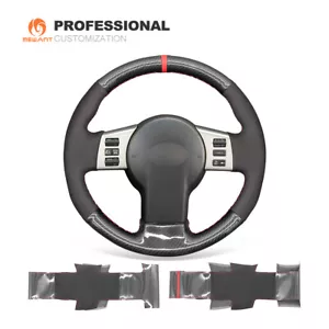 Cubierta de volante de coche de gamuza negra de fibra de carbono PU para Infiniti FX FX35 FX45 - Imagen 1 de 10