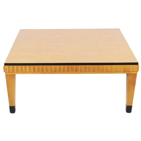 Lane Mid Century Modern Art-Deco Coffee Table Figured Maple Fluted Edge 40 x 40 Cover